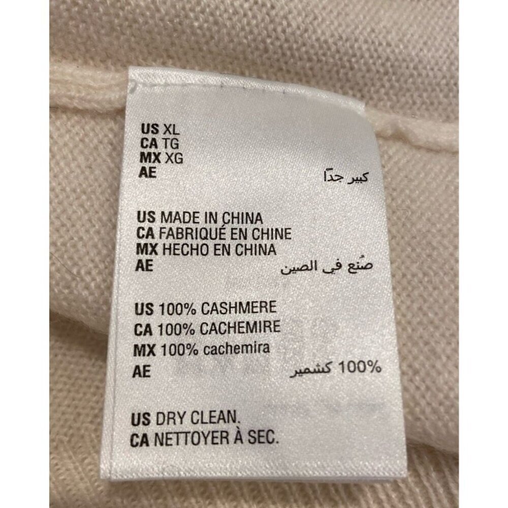 NWT Charter Club 100% Cashmere Cardigan Sweater Puff Sleeves Cream XL New - Picture 5 of 5